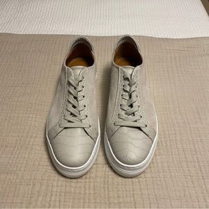 M. Gemi Suede & Faux Croc Leather Platform Sneakers (38EU)